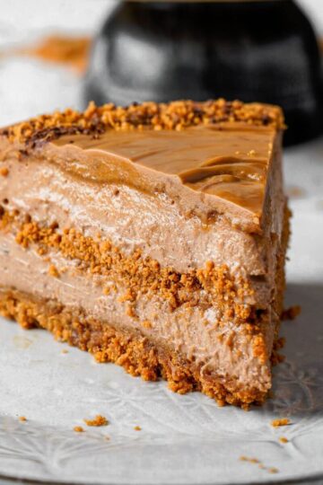 No-Bake Biscoff Cheesecake with a Chocolate Twist Featured