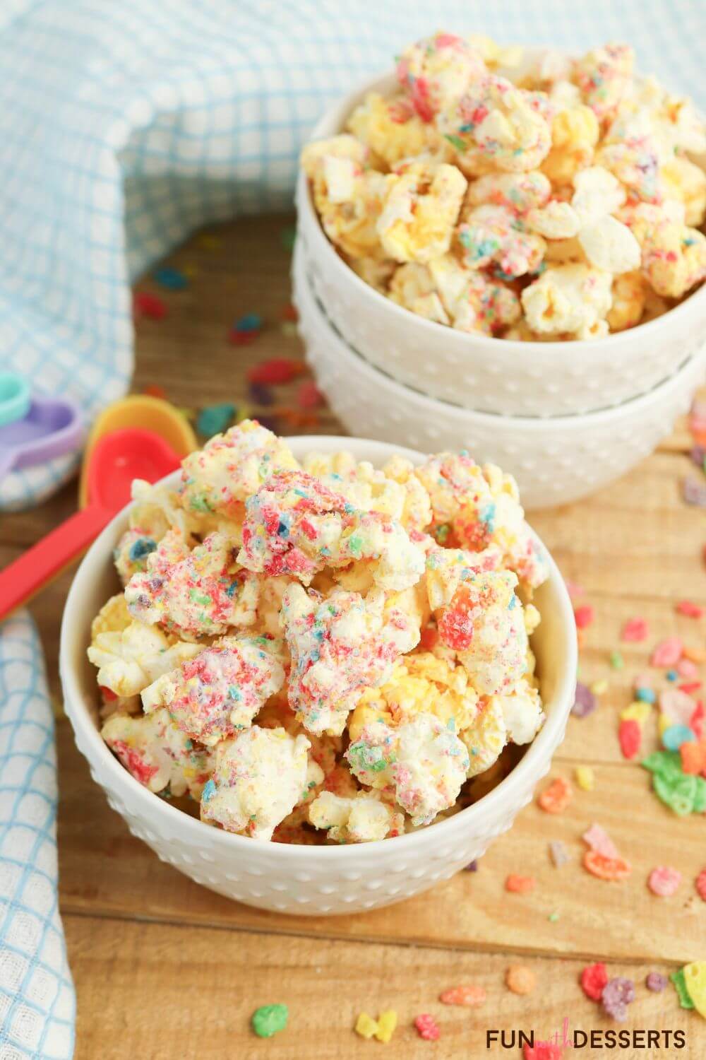 Easy fruity pebbles popcorn treat.