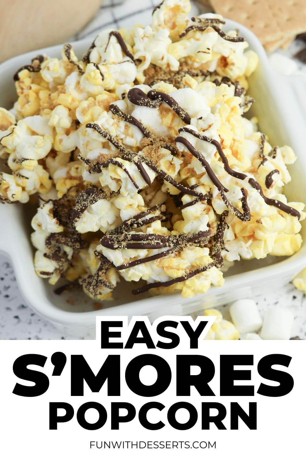 Easy S'mores Popcorn Recipe with Chocolate and Marshmallows
