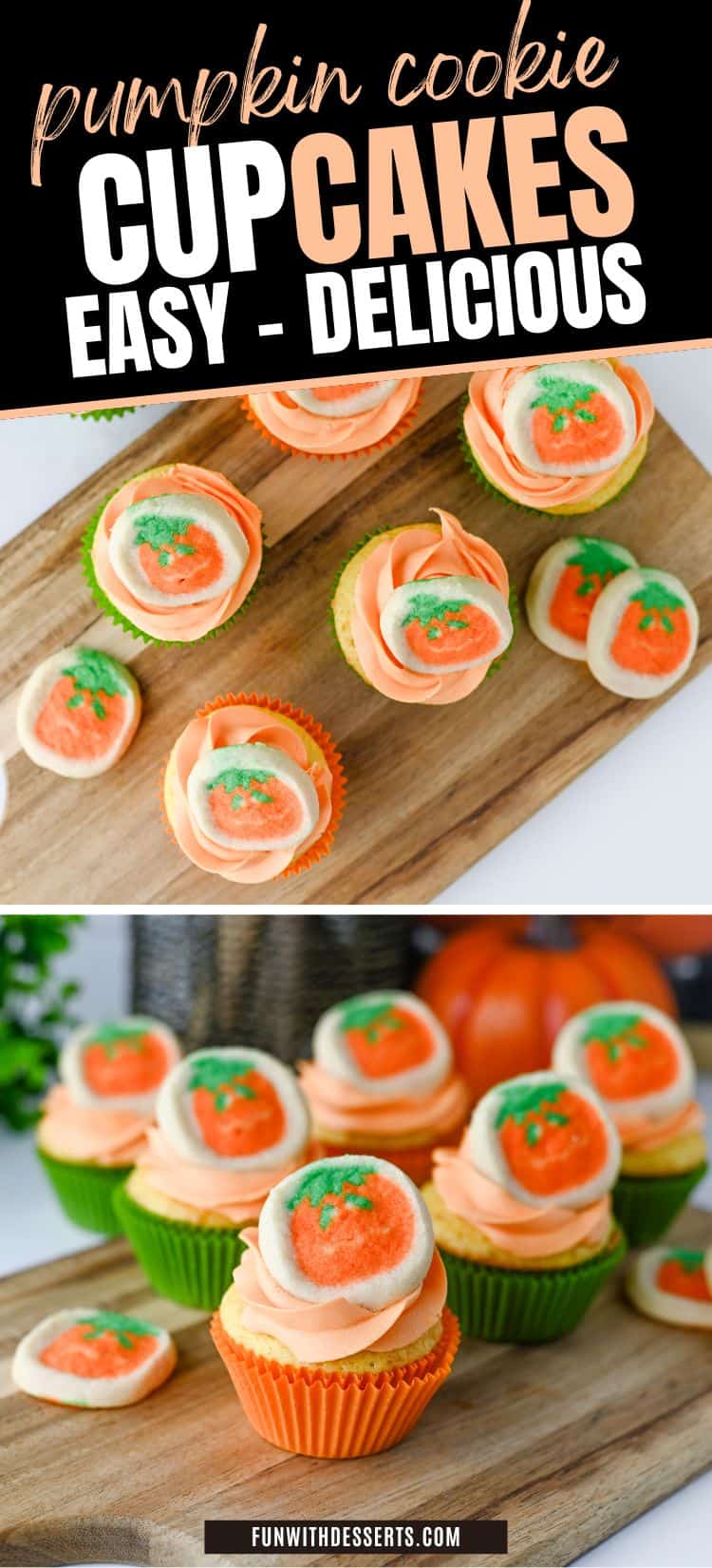 Cake Mix Pumpkin Sugar Cookie Cupcakes
