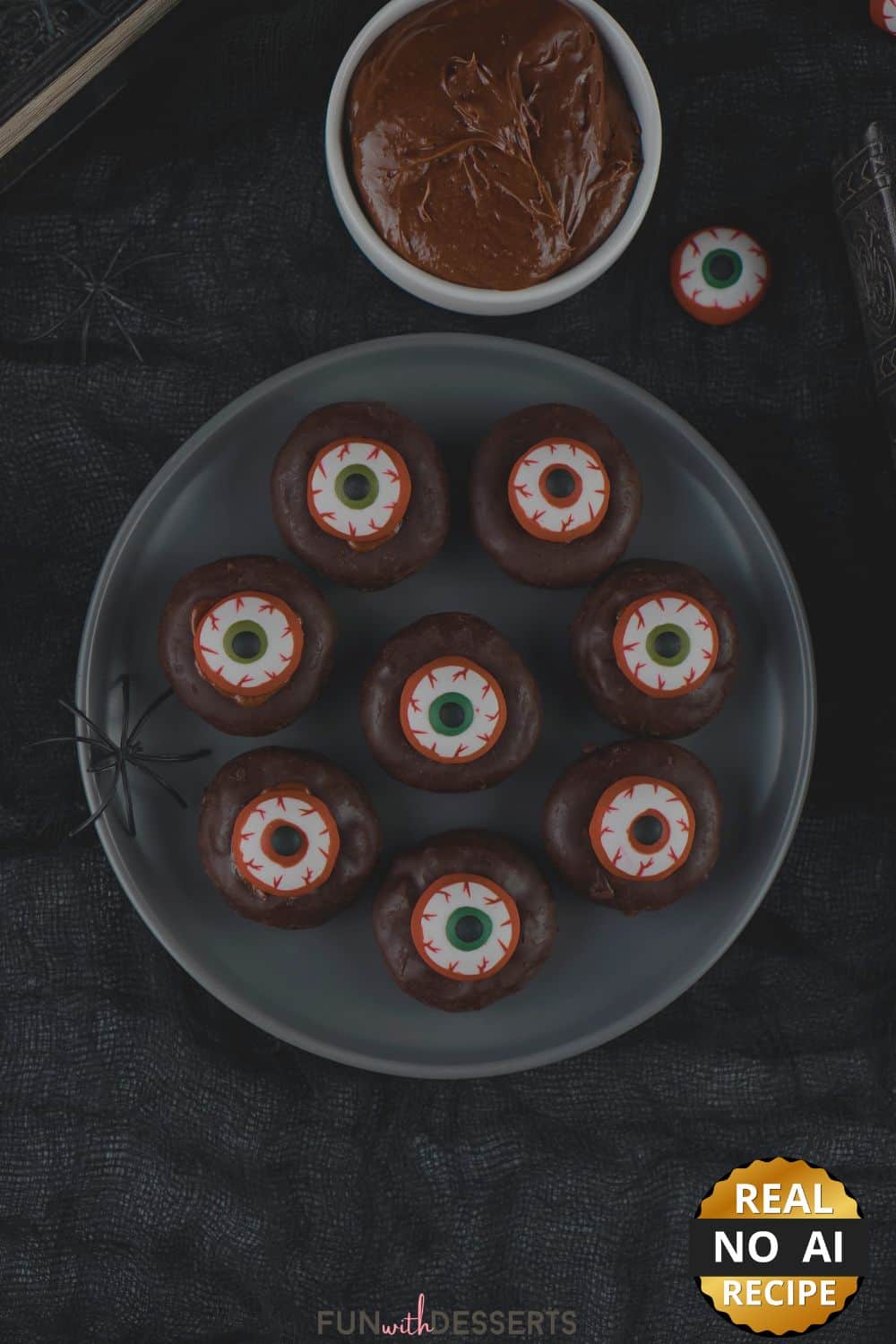 Halloween donut eyeballs